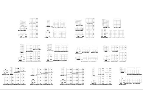  图书馆木质书架cad图库 