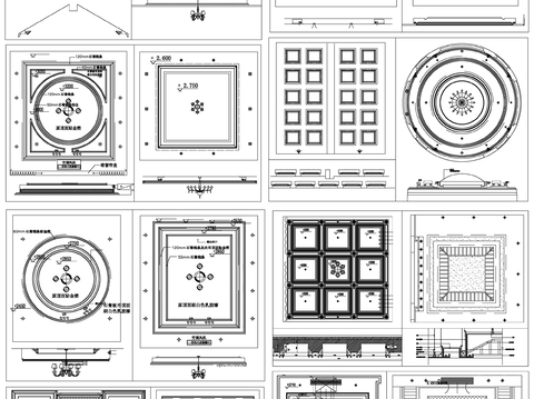  天花吊顶 天花剖面cad图库 