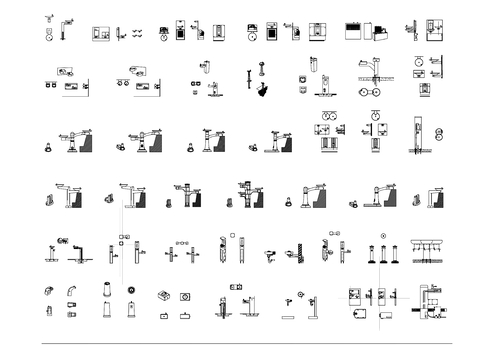  公园街道直饮机合集cad图库 