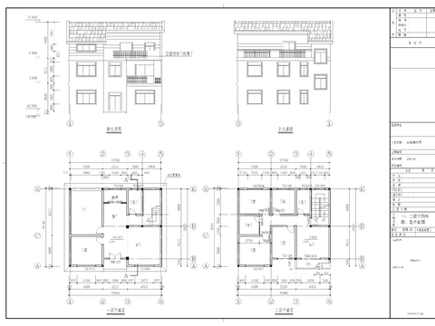  三层别墅cad平面图 