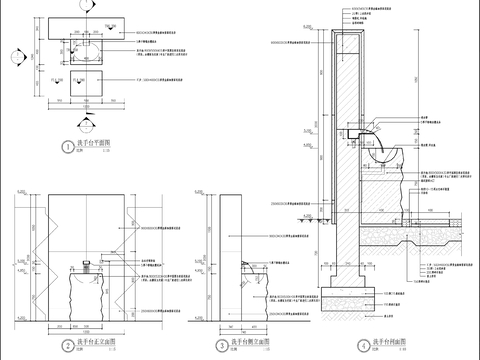  室外洗手池节点大样图 