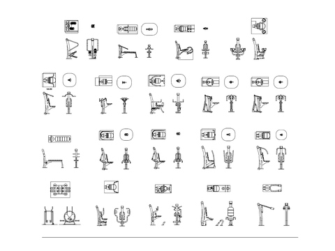  健身器材cad图库 