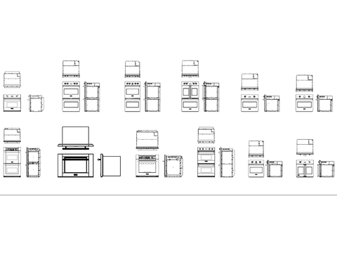  多款烤箱合集cad图库 