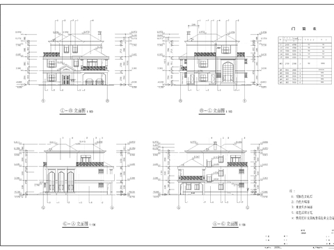 三层别墅cad平面图 