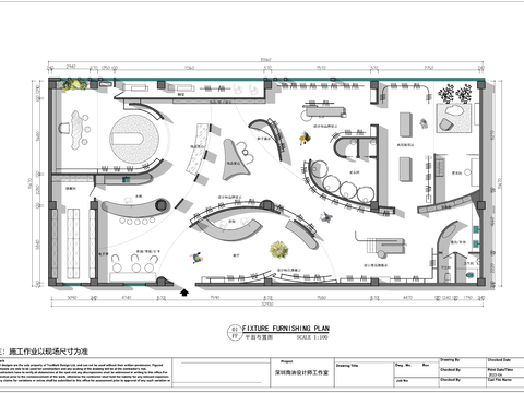  现代设计师品牌服装空间cad平面图 