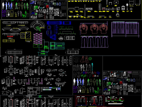  服装展架CAD图库 