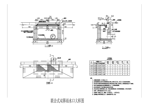  双箅雨水口cad大样图 