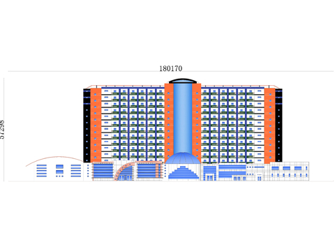  建筑公寓樓建筑cad立面圖 