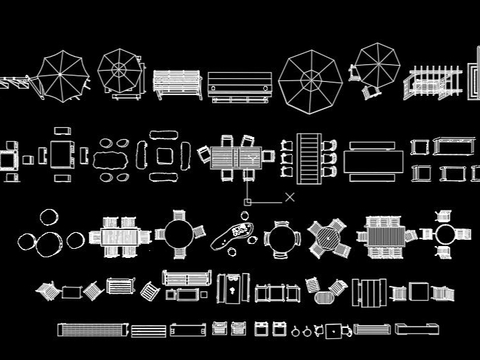  户外景观坐凳CAD图库 