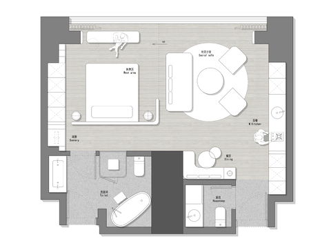  45㎡顶级公寓cad平面图 