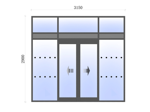  推拉门CAD平面图 