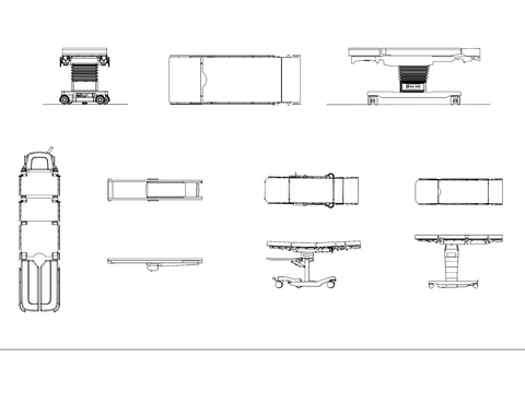  手术台 功能医疗床cad图库 