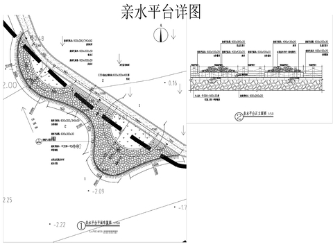  设计院参考图 亲水平台cad大样图 