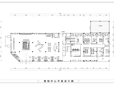  1200平营销中心cad平面图 