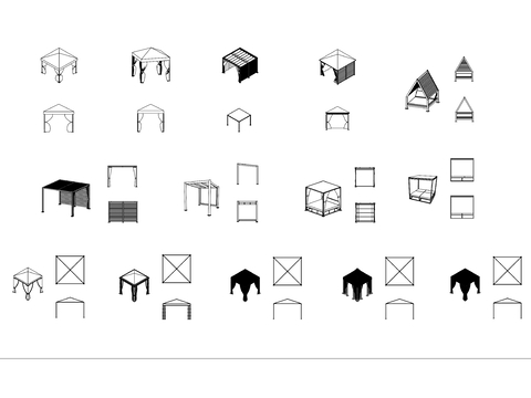  凉亭帐篷CAD图库 