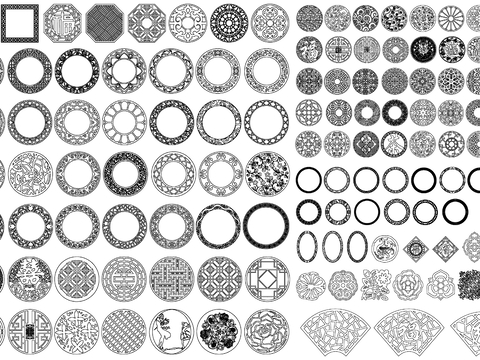  边条花边 腰线 镂空雕花 雕花 花纹cad图库 