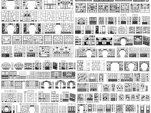  博古柜 博古架 博古柜设计 博古架设计 装饰柜cad图库 