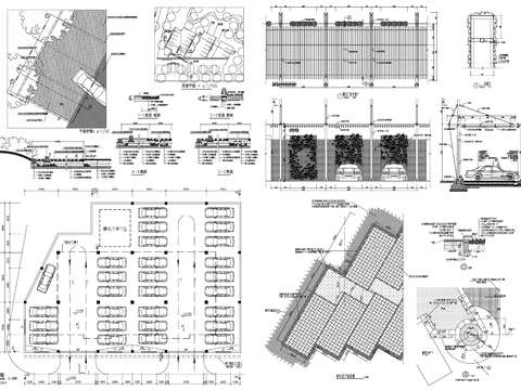  地下停车场 地面停车场CAD施工图 