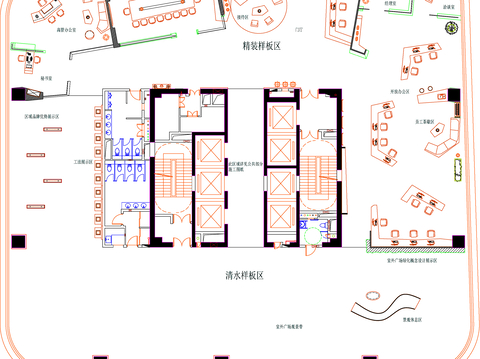  辦公空間CAD平面圖 