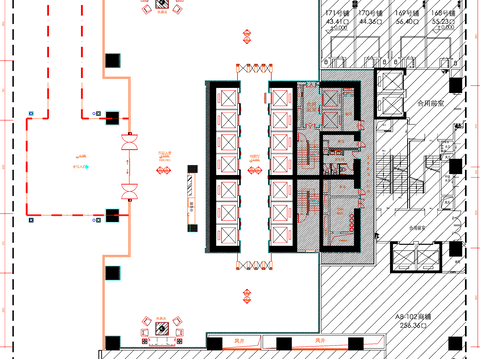  电梯大厅 首层大堂 写字楼大堂cad平面图 