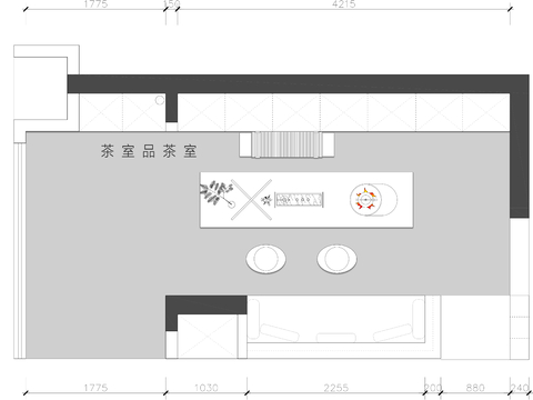  茶室品茶室cad平面图 