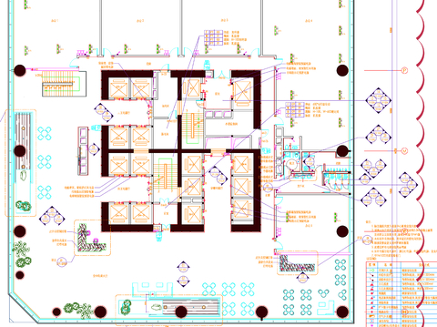  电梯大厅 首层大堂 写字楼大堂cad平面图 