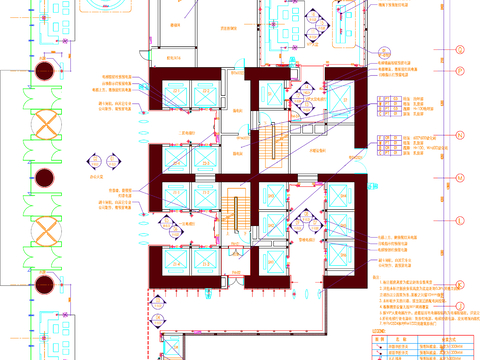  电梯大厅 首层大堂 写字楼大堂cad平面图 