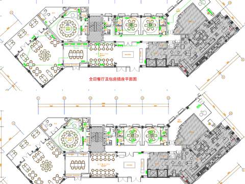  酒店餐厅cad平面图 