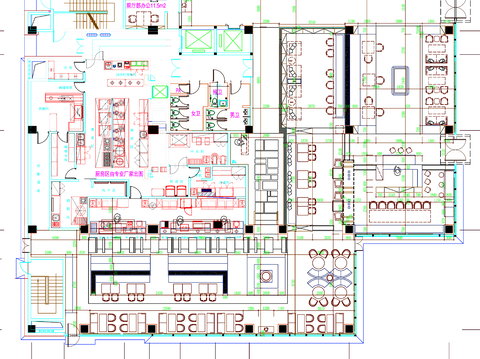  酒店餐厅cad平面图 