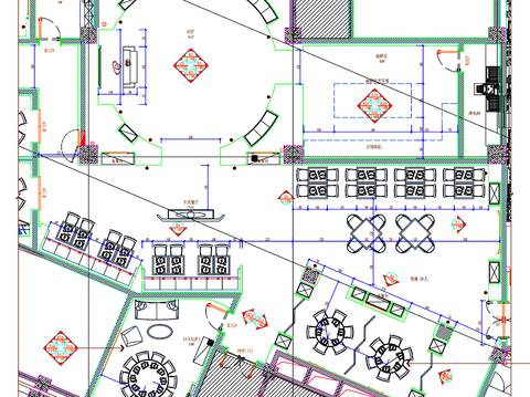  酒店餐厅cad平面图 