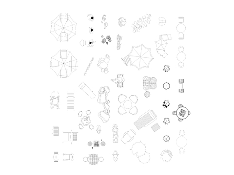  户外图块cad图库 