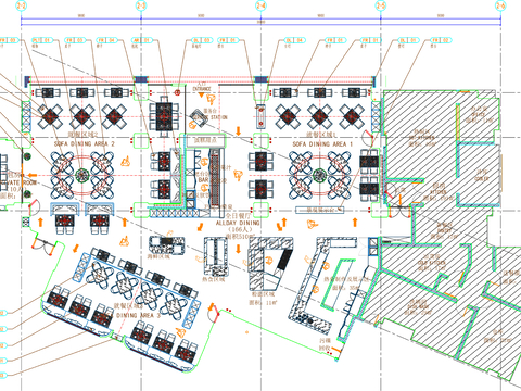  酒店餐厅cad平面图 