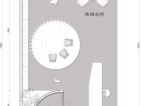  休闲会所cad平面图 