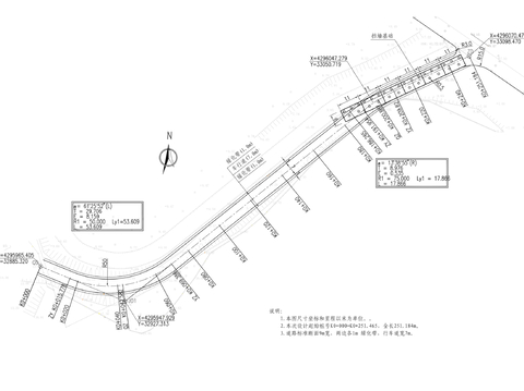  庙西道路cad平面图 