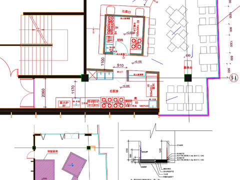  餐饮空间 餐厅cad平面图 