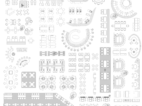  餐厅桌椅 沙发卡座 火锅店桌椅cad图库 