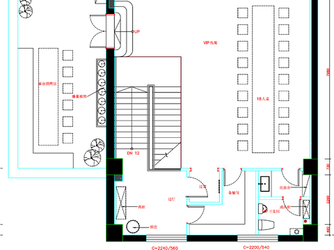  餐饮空间 餐厅cad平面图 
