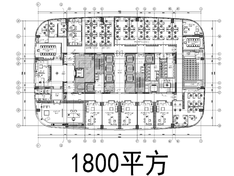  辦公空間CAD平面圖 