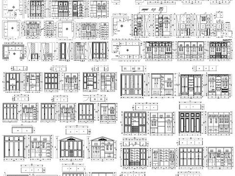  衣柜设计 衣帽柜cad图库 
