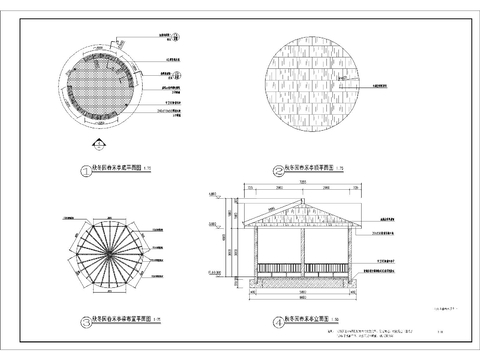  春米亭施工cad大样图 