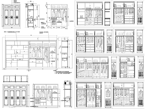  衣柜设计 衣帽柜cad图库 