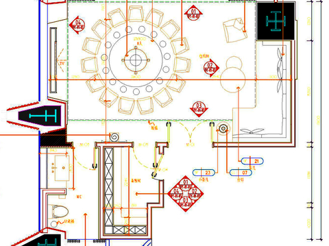  餐饮空间 餐厅cad平面图 