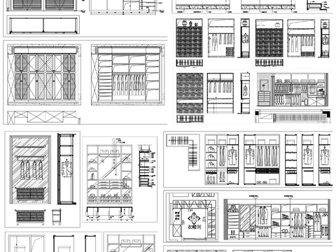  衣柜设计 衣帽柜cad图库 