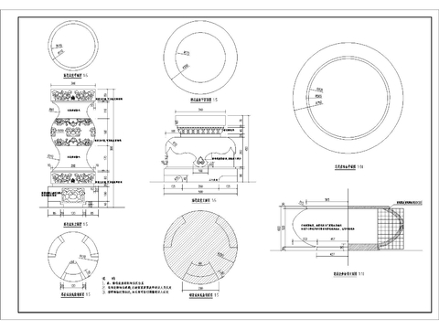  高 矮汉白玉花盆底座 花岗岩鱼缸节点大样图 