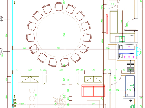  酒店包间 餐厅包间CAD平面图 
