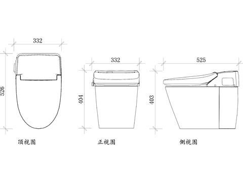  无水箱快捷智能 无水箱快捷 无水箱直冲快捷 无水箱坐便器cad大样图 