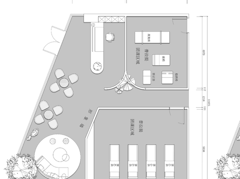  普拉提瑜伽室cad平面图 