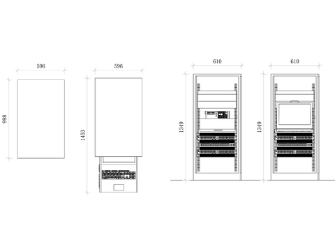  服务器配线架cad大样图 