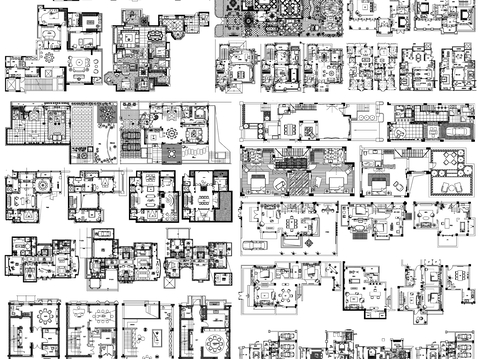  别墅平面cad平面图 
