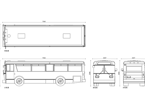  城市通勤巴士路线四视图 